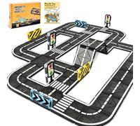 BuzzoXerex Costruzioni Magnetiche Strade, Piastrelle Magnetiche Bambini 50 pezzi, Tessere Magnetiche Blocchi Magnetici Giocattoli Costruzioni Regalo Bambino 3-4 anni