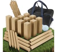 BuzzoXerex Gioco di Scacchi Vichingo, Gioco di Lancio Vichingo XXL, Game di Lancio All'aperto in Legno con Borsa per Il Trasporto per Bambini e Adulti per Esterni, Giardino, Prato, Spiaggia