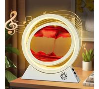BuzzoXerex Pittura di Sabbia Che Scorre, 3D con Bluetooth e Luce a LED, Sabbia Dinamica per Decorazioni Casa Ufficio (Bianco-Rosso)