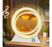 BuzzoXerex Pittura di Sabbia Che Scorre, Sabbia in Movimento 3D con Bluetooth con Luce a LED Sabbia Dinamica per Decorazioni la Casa l'ufficio (Bianco-Arancio)