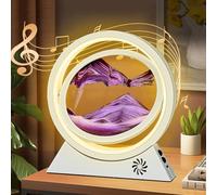 BuzzoXerex Pittura di Sabbia Che Scorre, Sabbia in Movimento 3D con Bluetooth con Luce a LED Sabbia Dinamica per Decorazioni la Casa l'ufficio (Bianco-Viola)