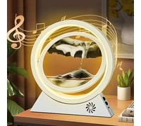 BuzzoXerex Pittura di Sabbia Che Scorre, Sabbia in Movimento 3D con Bluetooth con Luce a LED Sabbia Dinamica per Decorazioni la Casa l'ufficio (Bianco-Nero Bianco)