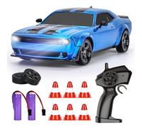 BuzzoXerex RC Drift Car, Mini Macchina Telecomandata Drift, 1/24 4WD Auto Telecomandata con Luce LED, 18km/h, Auto Giocattolo per Adulti e Bambini di Età Superiore agli 6 Anni (Blu)