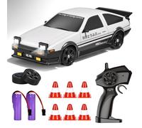 BuzzoXerex RC Drift Car, Mini Macchina Telecomandata Drift, 1/24 4WD Auto Telecomandata con Luce LED, 18km/h, Auto Giocattolo per Adulti e Bambini di Età Superiore agli 6 Anni (Bianco)