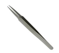 BUZZUFY Pinzetta di precisione D12 in acciaio resistente per orologiaio, 120 mm per parti di orologi, non magnetica, Grigio