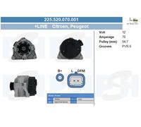 BV PSH Alternatore Generatore 70A 12V per Peugeot 206 CC 1.6 16V 2.0