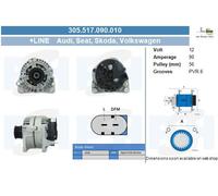 BV PSH Alternatore Generatore 90A 12V per VW Golf IV 1.4 16V 1.6 1.9 Tdi 2.0