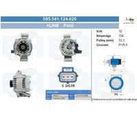 BV PSH Dinamo Generatore 124A 12V per Ford Mondeo III Turnier 2.0 TDCi