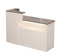 BVCL Bancone Reception, legno Bancone Casse, Separatore con sorgente di luce a LED, cassetto con serratura, Per Hotel/Ufficio/Negozio(White,Right 100cm)