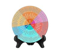 Bvdfgk 2 Pezzi Ruota Delle Tavola con Base Rotonda Espositore da Tavolo in Legno PVC Materiale Resistente Adatto per Consulenza Educativa, Style C