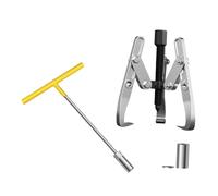 Bvdfgk Attrezzo di Smontaggio a 3 Griffe in Acciaio Legato, Estrattore a Tre Griffe Resistente per Interno di Lavatrice O Auto, 6 Inch with Wrench