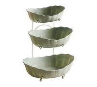 Bvdfgk Cesto Portafrutta a Più Livelli, Supporto per Verdura, Vassoio Da Portata, Espositore per Dolci, Pasticcini per Feste, Matrimoni, Tea Party, Verde 28.5x25x31cm