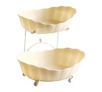 Bvdfgk Cesto Portafrutta a Più Livelli, Supporto per Verdura, Vassoio Da Portata, Espositore per Dolci, Pasticcini per Feste, Matrimoni, Tea Party, Yellow14.5x25x18.5 Cm