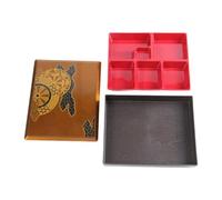 Bvdfgk Contenitore per Alimenti Bento Box Giapponese, Vassoio Antigrasso per Snack, Bento Box Tradizionale per Sushi, Riso E, Casa, 6 Griglia