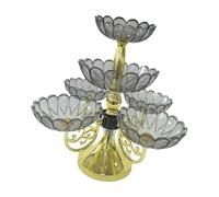 Bvdfgk Vassoio Girevole per Snack, Piatto per, Fruttiera con Ciotola Multipla, Piatto Da Dessert con Snack Floreali per Hotel, Feste, Cucina, Grigio, 6 Vassoi