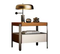 BVDHASDBT Comodino Simply Modern, Tavolino Da Notte Con Ripiano, Con Piano In Vetro E Design Curvo For Camera Da Letto, Cameretta, Armadio E Soggiorno.(Orange,50x40x48cm)