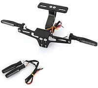 BVDOUE Motociclo CNC Supporto per Targa Portatarga con Luce A LED Luce per Motocicletta Porta Targa, per Yamaha NMAX Xmax 2020 2021 YZF R1 1998-2021 R6 1999-2020 R6S 2003-2009 Regolabile Accessori