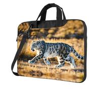 bvgweet Borsa a tracolla per computer portatile con stampa leopardata per computer da 13/14/15,6 pollici, Nero , 15.6 inch