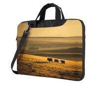 bvgweet Divertente borsa a tracolla per computer portatile con stampa di mucca delle Highland per computer da 13/14/15,6 pollici, Nero , 15.6 inch