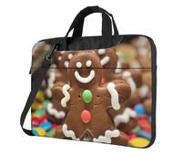 bvgweet Gingerbread Man Candy Print Laptop Briefcase Bag Laptop Shoulder Sleeve Bag Borse per computer per 13/14/15.6 pollici, Nero , 15.6 inch
