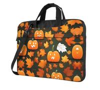 bvgweet Happy Thanksgiving Day Zucca Stampa Laptop Cartella Borsa Del Computer Portatile Borsa A Tracolla Borsa Del Computer Borse Per 13/14/15.6 Pollice, Nero , 15.6 inch