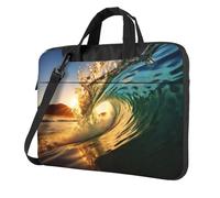 bvgweet Seaside Grand Waves Tidal Print Laptop Briefcase Bag Laptop Shoulder Sleeve Bag Borse per computer per 13/14/15.6 pollici, Nero , 15.6 inch