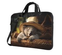bvgweet Sleeping Koala Cap Stampa Laptop Cartella Del Computer Portatile Borsa Della Spalla Del Manicotto Del Computer Borse Per 13/14/15.6 Pollice, Nero , 15.6 inch