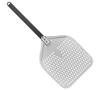 BVHOTO Pala perforata per pizza 12 pollici, pala per pizza anodizzata dura, rettangolare, professionale, con manico anti-scottatura, per pietra e pane