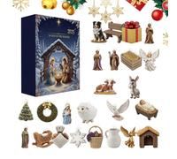 Bvizyelck 2025 Calendario Avvento Natività Natale | 24 Giorni 2D Acrilico Decorazione Natalizia - Nascita Di Ornamento Calendario Conto Alla Rovescia | Per Decorazione Casa Festival Porta Parete