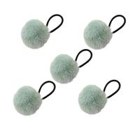 Bvizyelck Fascia per capelli con pompon per ragazze, corda per capelli colorata con palline pelose, elegante corda per capelli con pompon per coda di cavallo, per capelli alla moda per