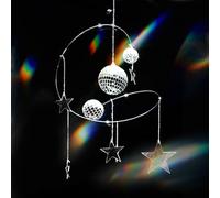 Bvizyelck Palla Specchiata Disco - a Specchi da Parete,Pendente con Stelle Riflettenti,Per Patio Finestre Auto Esterno Giardino Soffitto Interni