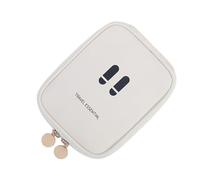 Bvizyelck Piccola trousse per cosmetici, portatile, per articoli da toeletta, leggera, resistente agli odori, compatta, per viaggi, viaggi, escursioni, casa, attività all'aperto, Color crema, Refer to