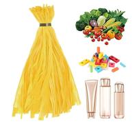 Bvizyelck Sacchetti in rete per prodotti | Sacchetti per verdure in rete elastica con chiusure ad anello, rete traspirante riutilizzabile da 40 cm, per la spesa, la frutta, frutti di mare, Giallo