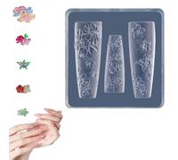 Bvizyelck Stampi in silicone per unghie, stencil in silicone per unghie, stampo decorativo in silicone, stencil per unghie, stampo in silicone, strumenti per la creazione di unghie, stampo in resina