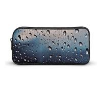 BVKWNTSA Astuccio per matite con gocce di pioggia su vetro stampato, per ragazze, ragazzi e bambini, utilizzabile come astuccio, accessorio da ufficio, borsa per cosmetici