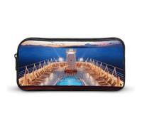 BVKWNTSA Astuccio per matite con stampa di nave da crociera, per ragazze, ragazzi, bambini, utilizzabile come astuccio, accessorio da ufficio, trousse per cosmetici