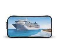 BVKWNTSA Astuccio per matite con stampa di nave da crociera sul mare, per ragazze, ragazzi, bambini, utilizzabile come astuccio, accessorio per ufficio, borsa per cosmetici