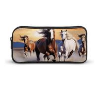 BVKWNTSA Astuccio portapenne con stampa di cavalli che corrono, per ragazze, ragazzi, bambini, utilizzabile come astuccio, accessorio da ufficio, borsa per cosmetici