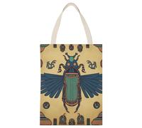 BVKWNTSA Borsa a secchiello in tela stampata con scarabeo egiziano di grande capacità, un aiuto per lo shopping durevole ed elegante