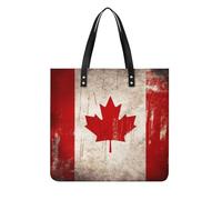 BVKWNTSA Borsa alla moda in pelle stampata con bandiera del Canada retrò di grande capacità, una scelta versatile per pendolarismo, viaggi e uso quotidiano