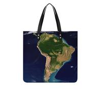 BVKWNTSA Borsa alla moda in pelle stampata con immagine satellitare del Sud America di grande capacità, una scelta versatile per pendolarismo, viaggi e uso quotidiano