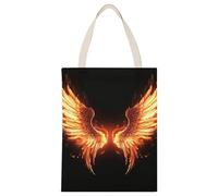 BVKWNTSA Borsa di tela stampata con ali ad angolo di fuoco di grande capacità singola - un aiutante di shopping durevole ed elegante