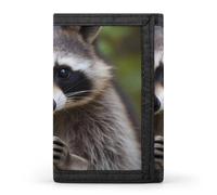 BVKWNTSA Elegante e durevole carino Raccoon stampato Tri-fold Portafoglio, Multi-Card Slot, grande capacità e portatile, Simpatico procione, Taglia unica