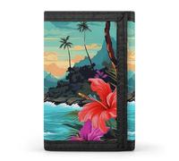 BVKWNTSA Elegante e durevole Hello Hawaii stampato Tri-fold portafoglio, multi-card slot, grande capacità e portatile, Ciao Hawaii, Taglia unica