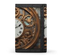 BVKWNTSA Elegante e durevole orologio Steampunk arrugginito stampato Tri-fold portafoglio, multi-card slot, grande capacità e portatile, Orologio Steampunk Rusty, Taglia unica
