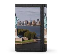BVKWNTSA Elegante e durevole Statua della Libertà a New York stampato Tri-fold Portafoglio, Multi-Card Slots, Grande Capacità e Portatile, Statua della Libertà a Nyc, Taglia unica