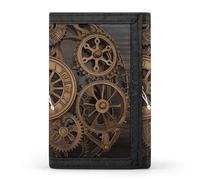 BVKWNTSA Elegante e durevole Steampunk Gears Clock stampato Tri-fold portafoglio, multi-card slot, grande capacità e portatile, Orologio Steampunk Gears, Taglia unica