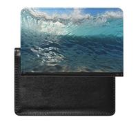 BVKWNTSA Elegante e pratico blu oceano mare ondulato paesaggio marino stampato passaporto Protector è il tuo compagno di viaggio perfetto, proteggendo completamente la sicurezza del passaporto.