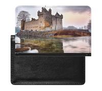 BVKWNTSA Elegante e pratico castello vicino al lago Pietre stampato passaporto Protector è il tuo compagno di viaggio perfetto, proteggendo completamente la sicurezza del passaporto.