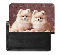 BVKWNTSA Elegante e pratico cucciolo di Pomerania e puntina stampato passaporto Protector è il tuo compagno di viaggio perfetto, proteggendo completamente la sicurezza del passaporto.